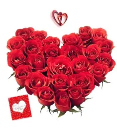 24 Red Roses heart shape Arrangement