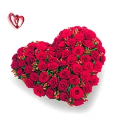 100 Red Roses Heart Shape