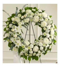 Heavenly Whites Wreath  Send to Philippines