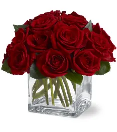 12 Red Roses in Vase to Philippines