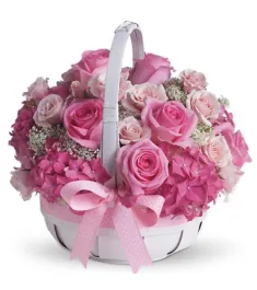 12 Pretty in Pink Flower Basket to Philippines