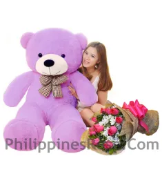 4 feet bear with rose bouquet to philippines