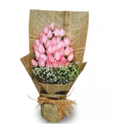 24 Pink Roses in Bouquet to Philippines