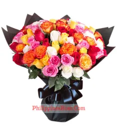 buy 100 mix color roses bouquet philippines