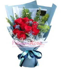 12 Red Roses in Bouquet Send to Philippines