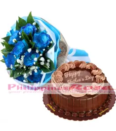 Fathers Day Roses with Double Dutch Cake