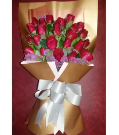 Two Dozen Red Roses in Bouquet