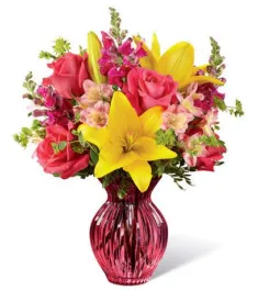 pink roses lilies with mix flowers to philippines