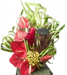 Anthurium in a Basket Arrangements For All Saints' Day