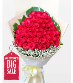 48 Red Roses in Bouquet