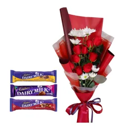 12 Roses with Assorted Mini Bars