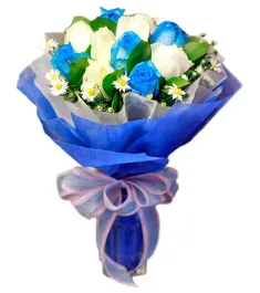 12 Blue Ecuadorian Roses to Philippines