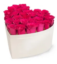 24 Heart Shape Pink Roses