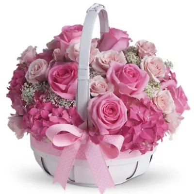 12 Pretty in Pink Flower Basket to Philippines