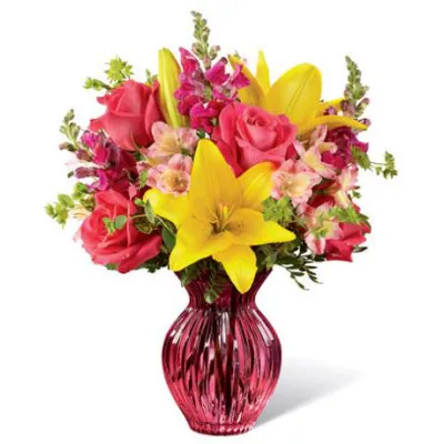 pink roses lilies with mix flowers to philippines