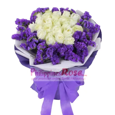 12 white rose bouquet to philippines