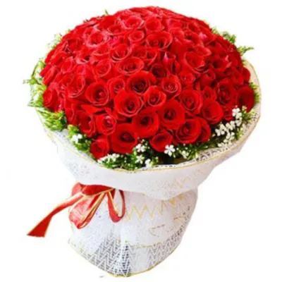 100 Blooms of Red and Red Roses Delivery to Philippines