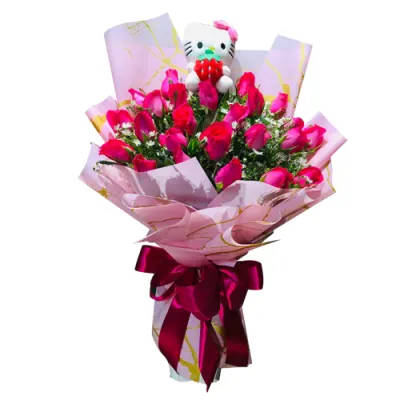 Two Dozen Pink Roses in Bouquet to Philippines