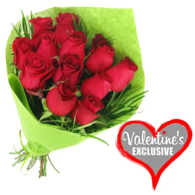 Twelve Red Roses In Bouquet #2