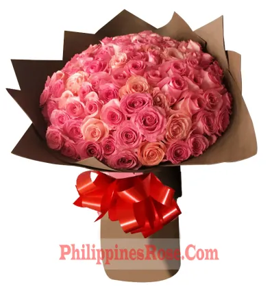 buy 100 pink roses bouquet philippines