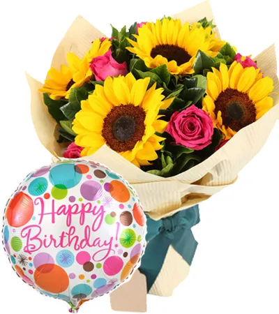 sunflowers with roses bouquet and balloon to philippines