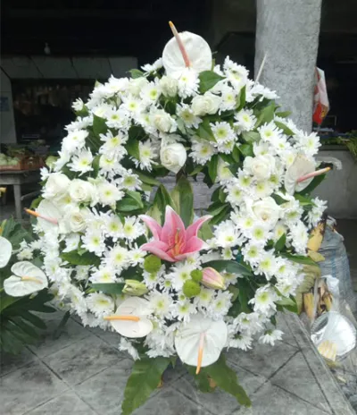 White Flowers Arrangement For All Saint's Day