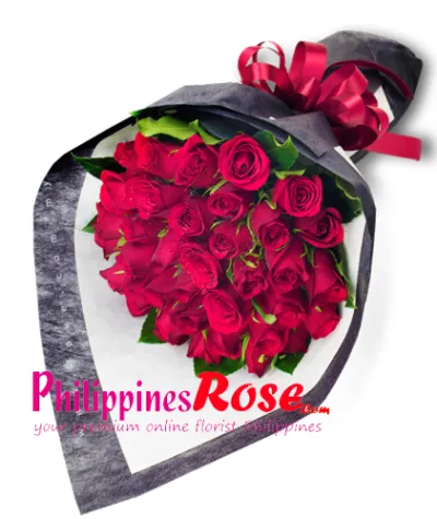 Two Dozen Red Roses in Bouquet to Philippines