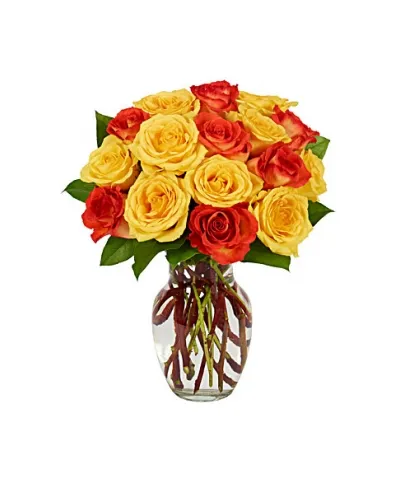 yellow and red rose vase to philippines