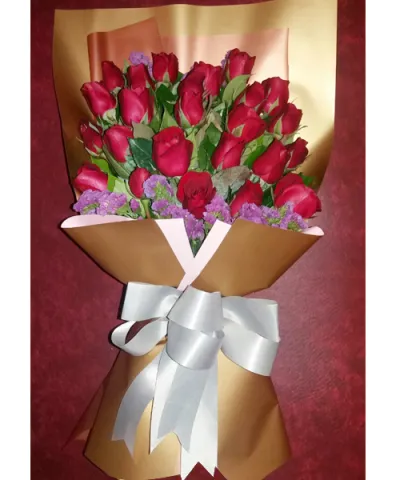 Two Dozen Red Roses in Bouquet