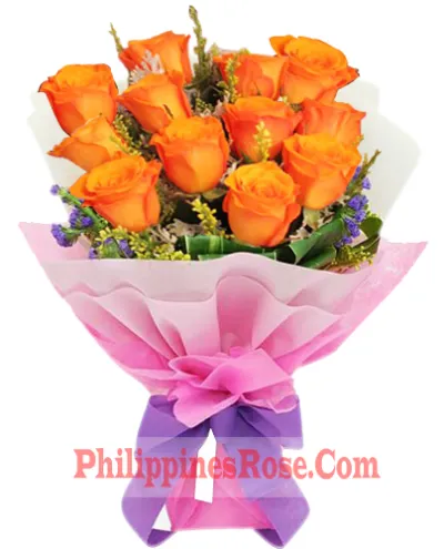 online 12 orange roses bouquet philippines