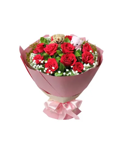 12 Steme Red Roses